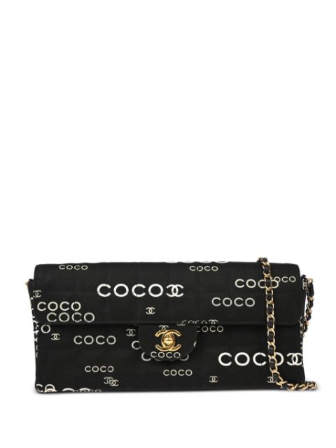 HOT SALE CHANEL 2000 Coco East West Choco Bar shoulder bag Women