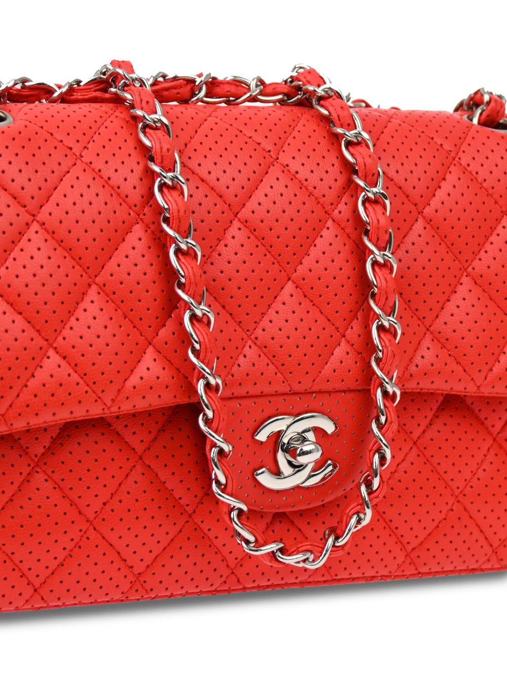 Cheap HOT SALE CHANEL 2007 medium perforated Double Flap shoulder bag Women