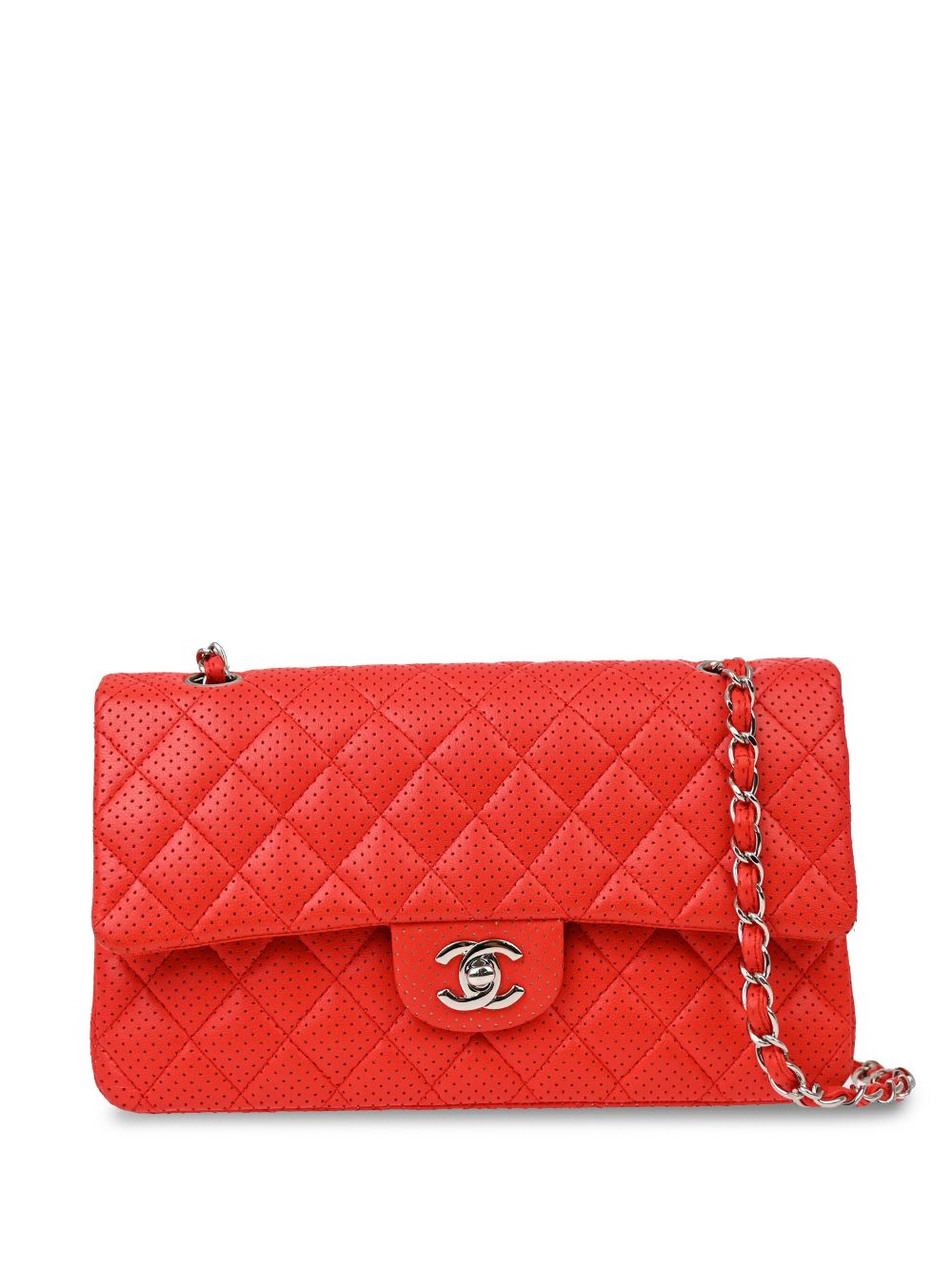 Cheap HOT SALE CHANEL 2007 medium perforated Double Flap shoulder bag Women