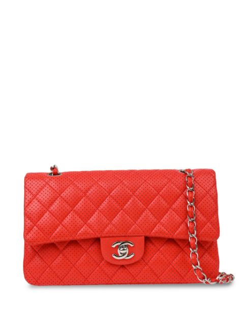 HOT SALE CHANEL 2007 medium perforated Double Flap shoulder bag Women