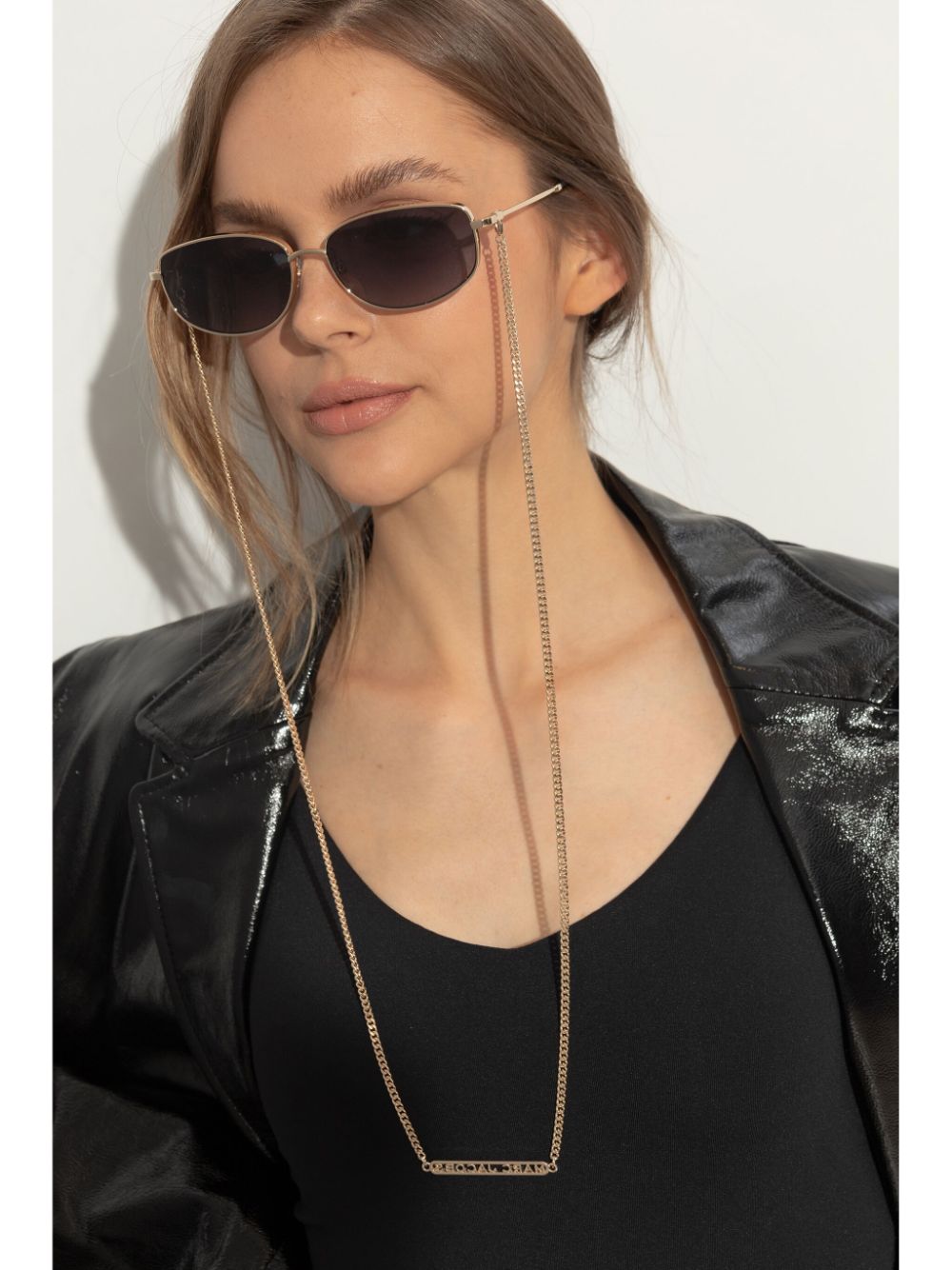 Shop Marc Jacobs Oval-frame Sunglasses In 金色