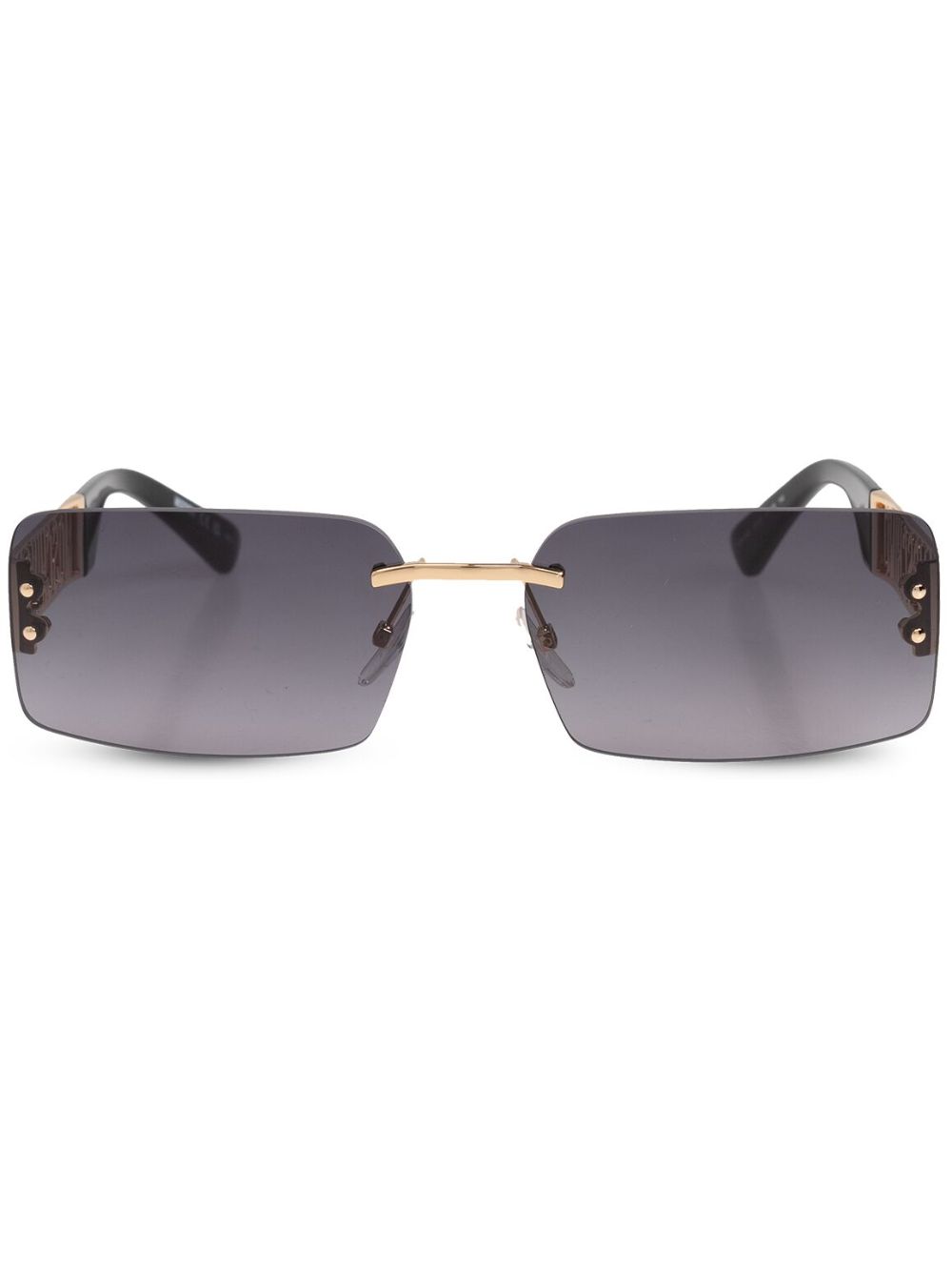 Shop Moschino Eyewear Logo-plaque Sunglasses In Gold