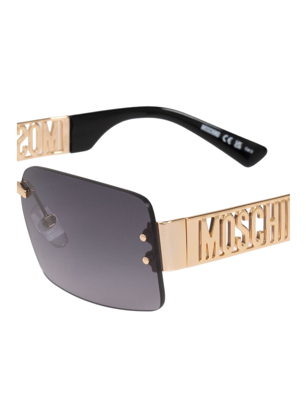 Shop Moschino Eyewear Logo-plaque Sunglasses In Gold