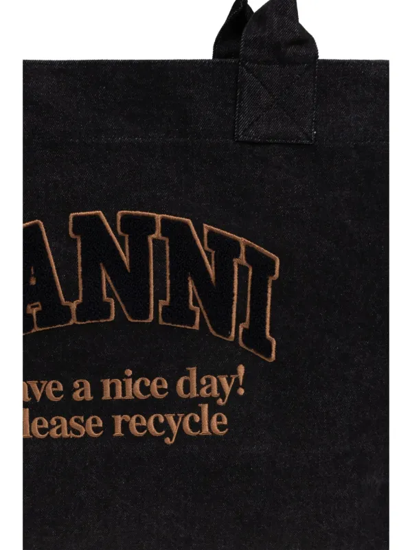 GANNI Easy Shopper Bag | Black | FARFETCH