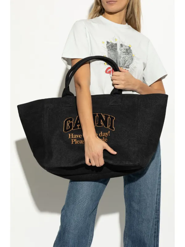 GANNI Easy Shopper Bag | Black | FARFETCH