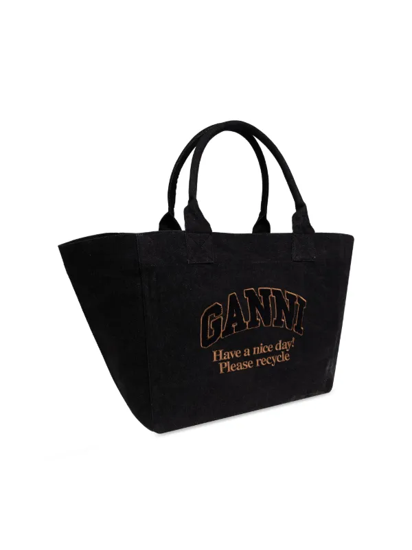 ☆送料・関税込☆GANNI★Easy Shopper バッグ★ GANNI Easy Shopper Bag | Black | FARFETCH