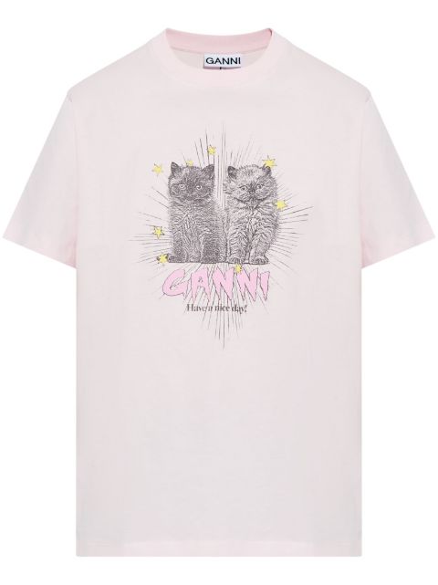 GANNI cats-print T-shirt Women