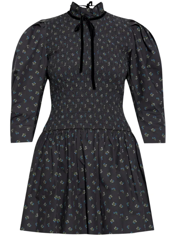 GANNI floral-print mini dress