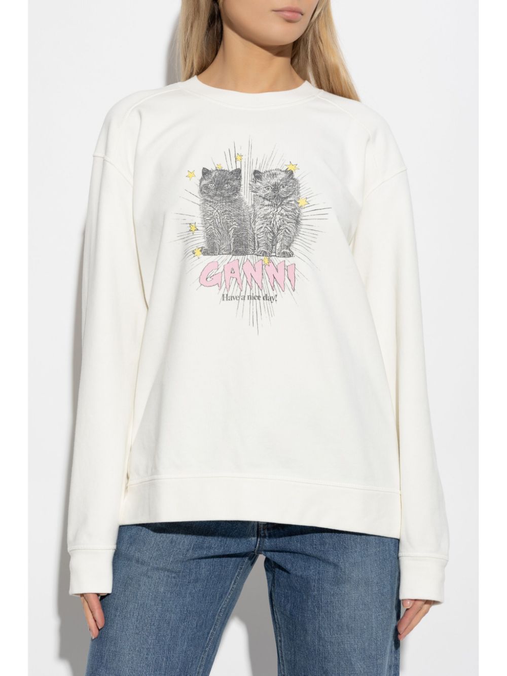 GANNI cats-print sweatshirt Women