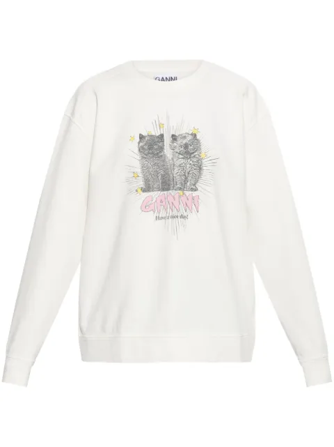 GANNI cats-print sweatshirt