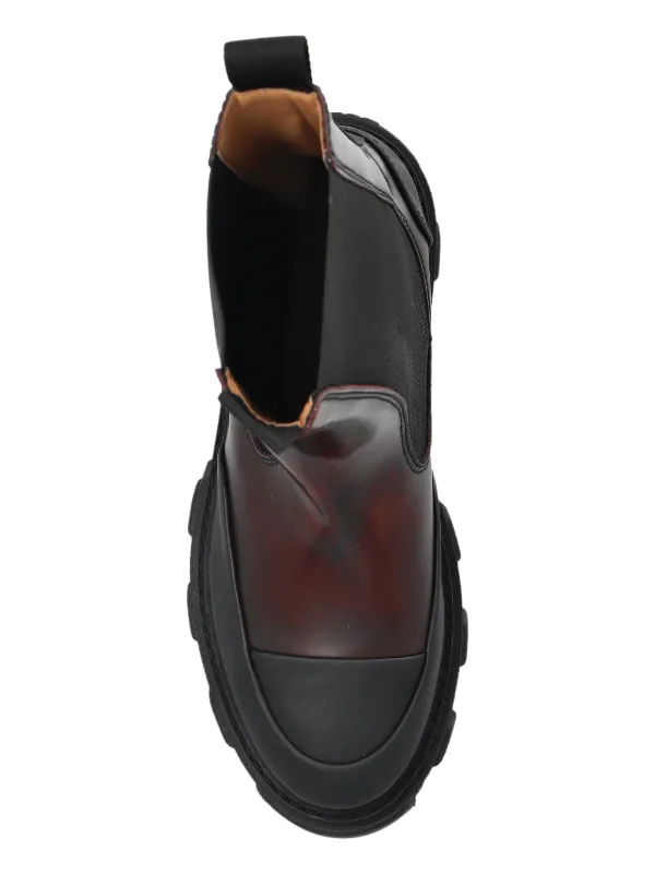 GANNI Cleated faux-leather Chelsea Boots | Red | FARFETCH