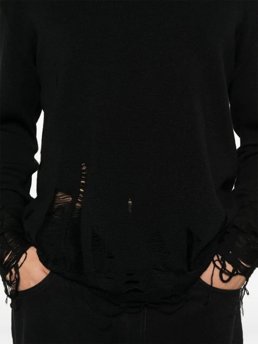 MM6 Maison Margiela Gerafelde trui Zwart