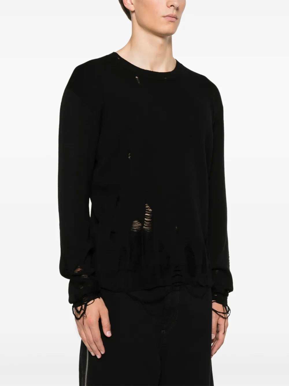MM6 Maison Margiela Gerafelde trui Zwart
