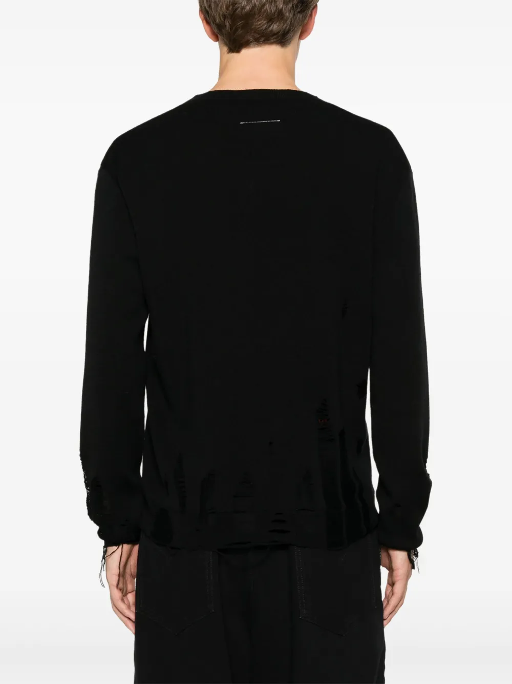MM6 Maison Margiela Gerafelde trui Zwart