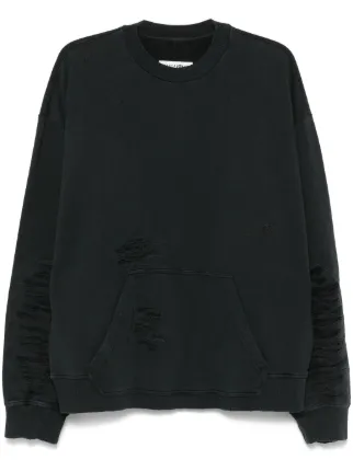 MM6 Maison Martin Margiela MM6 スウェット MM6 Maison Margiela Ripped Sweatshirt | Grey | FARFETCH