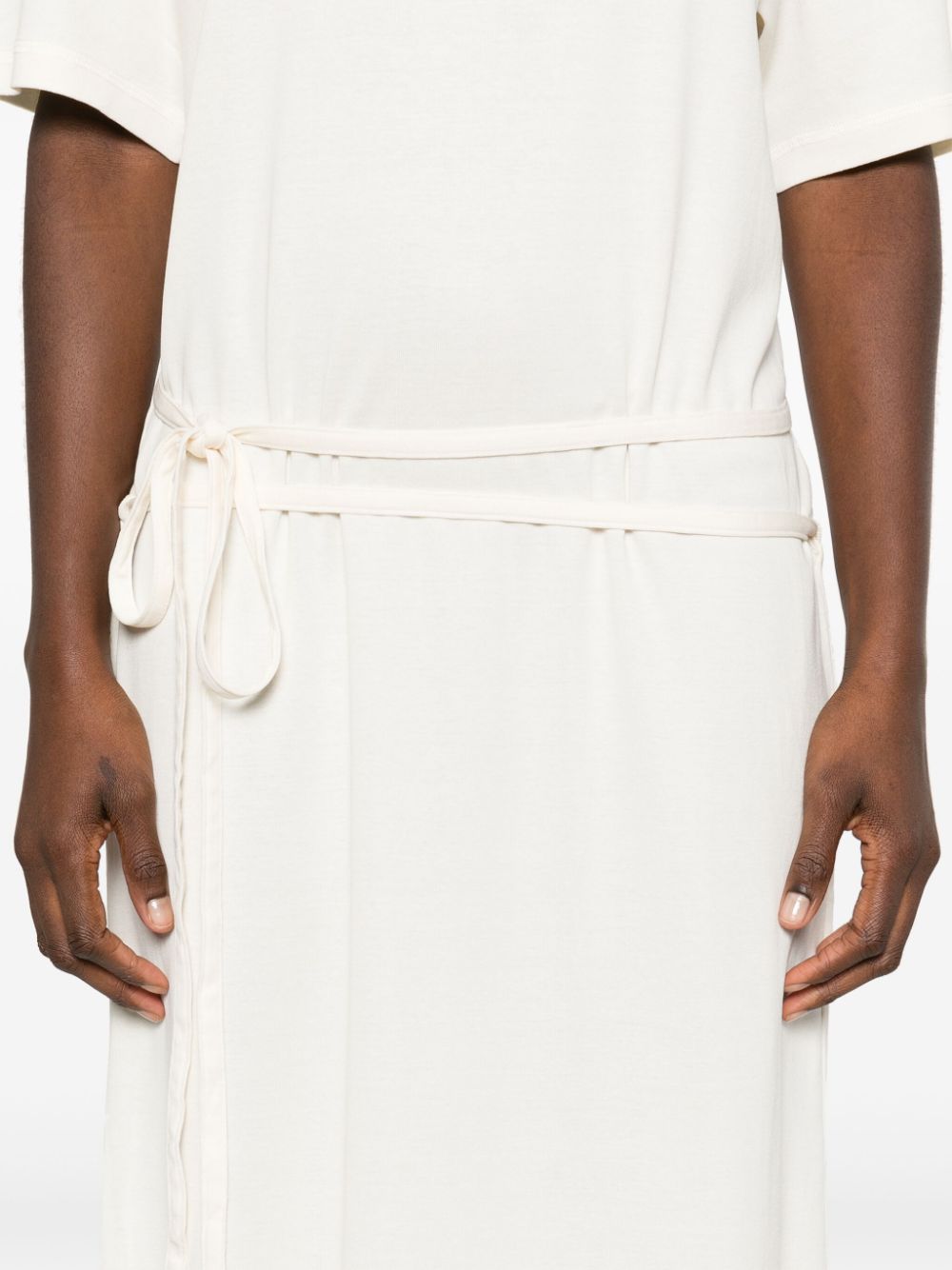 Shop Lemaire Belted Maxi Dress In Neutrals