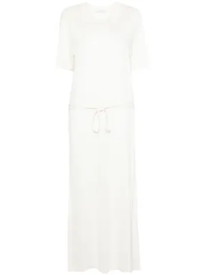 Toteme Long-sleeve Slouch Waist Dress - White