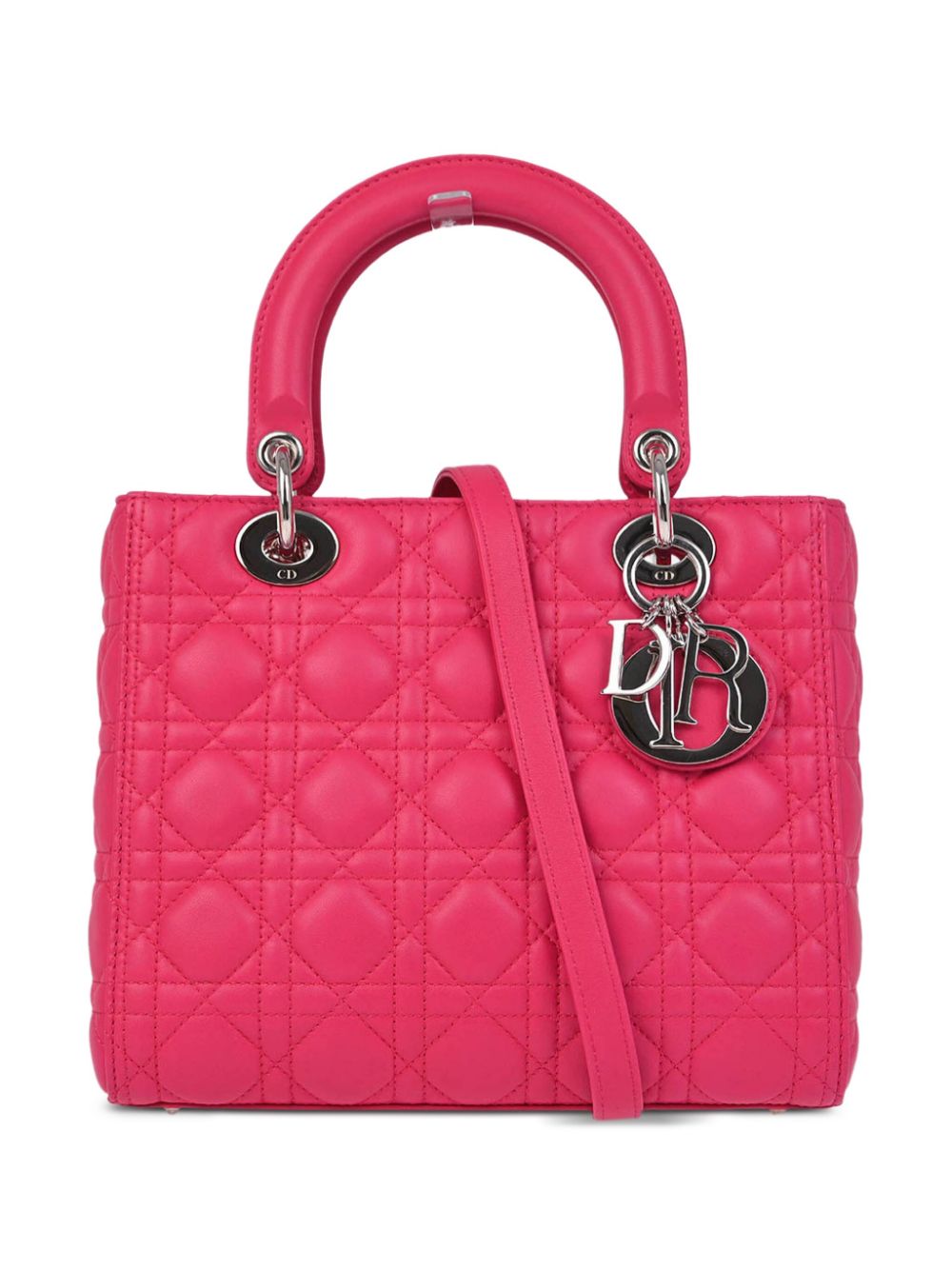 Pre-owned Dior Cannage Lady  两用手提包（2013年典藏款） In Pink