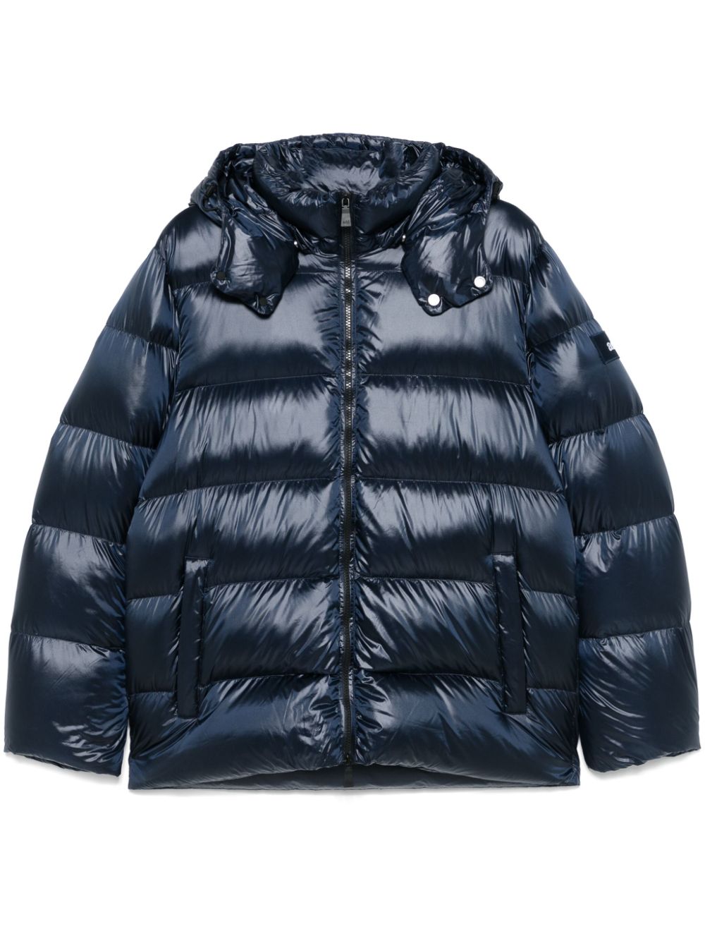 Add detachable-hood puffer jacket - Blue