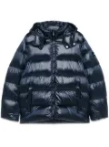 Add detachable-hood puffer jacket - Blue