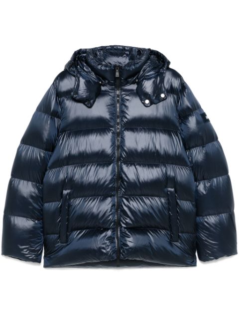 Add detachable-hood puffer jacket