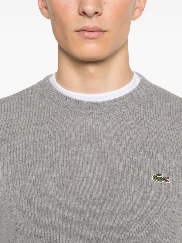 Lacoste carded-wool crew-neck Sweater | Grey | FARFETCH ID