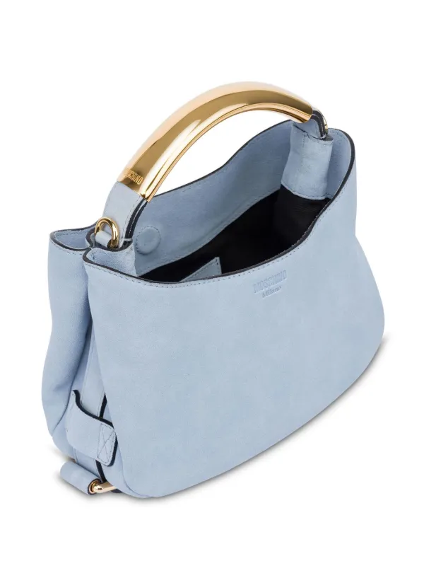 Moschino Handle Me logo-debossed Tote Bag | Blue | FARFETCH