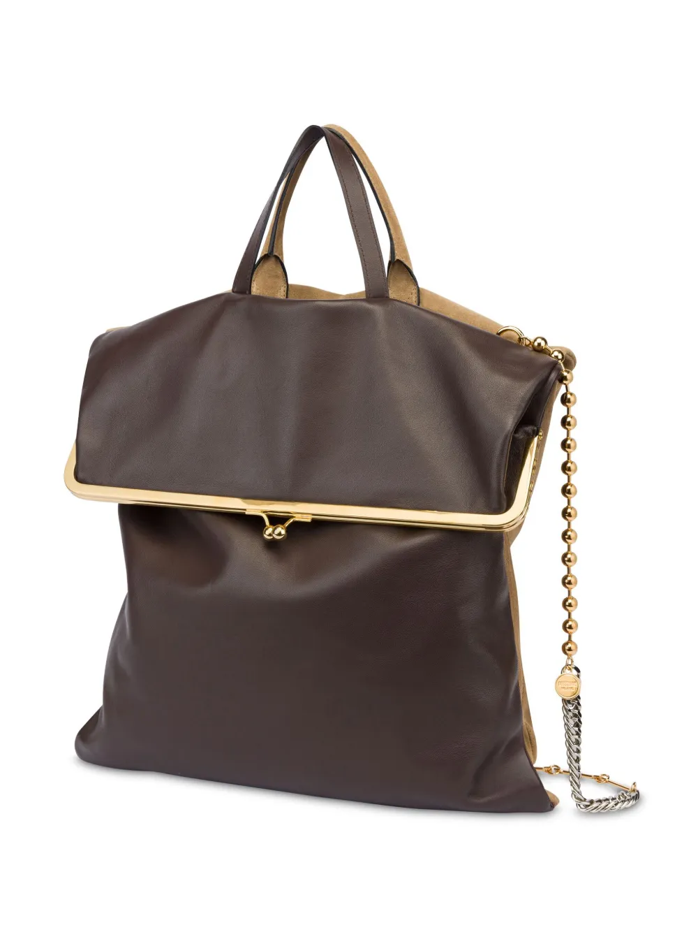 Moschino Shopper met kettingbandje - Beige