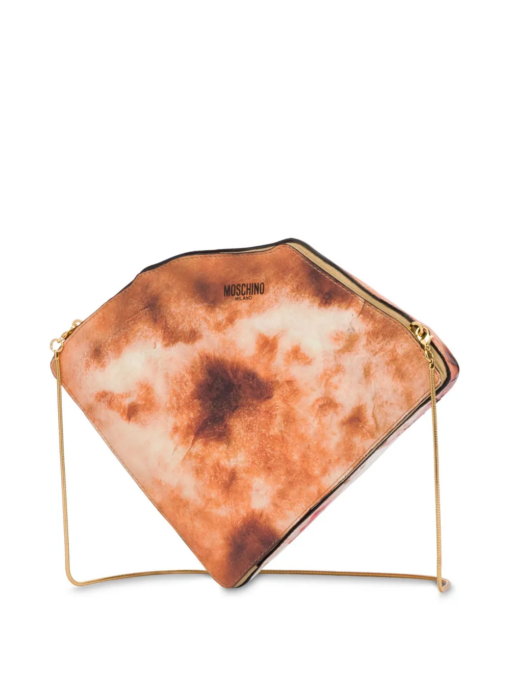 Moschino Pizza-achtige mini-schoudertas - Bruin