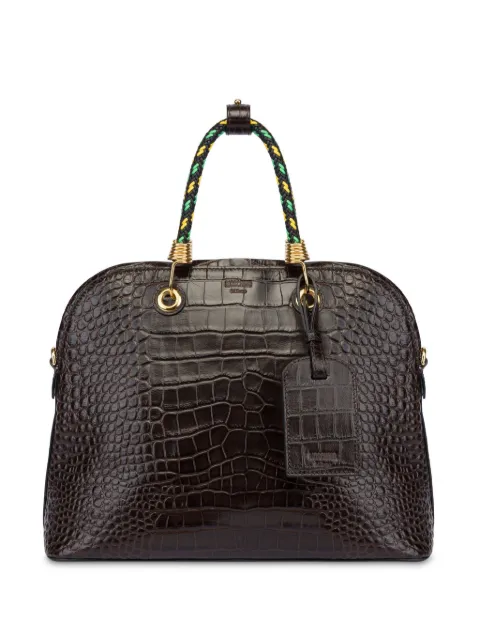 Moschino logo-debossed tote bag