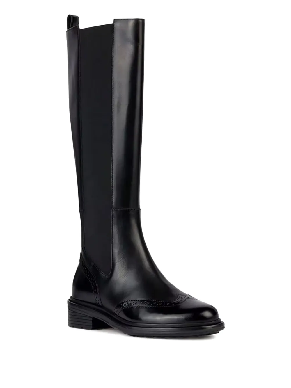 Geox Kniehoge laarzen met brogue detail Zwart