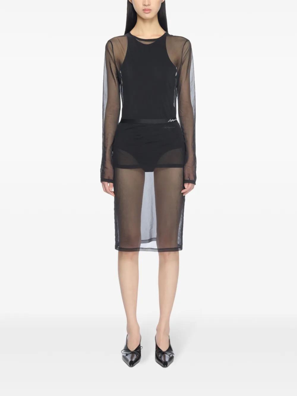 Louis Shengtao Chen 网布中长半身裙 | 直筒半身裙 | Image 2