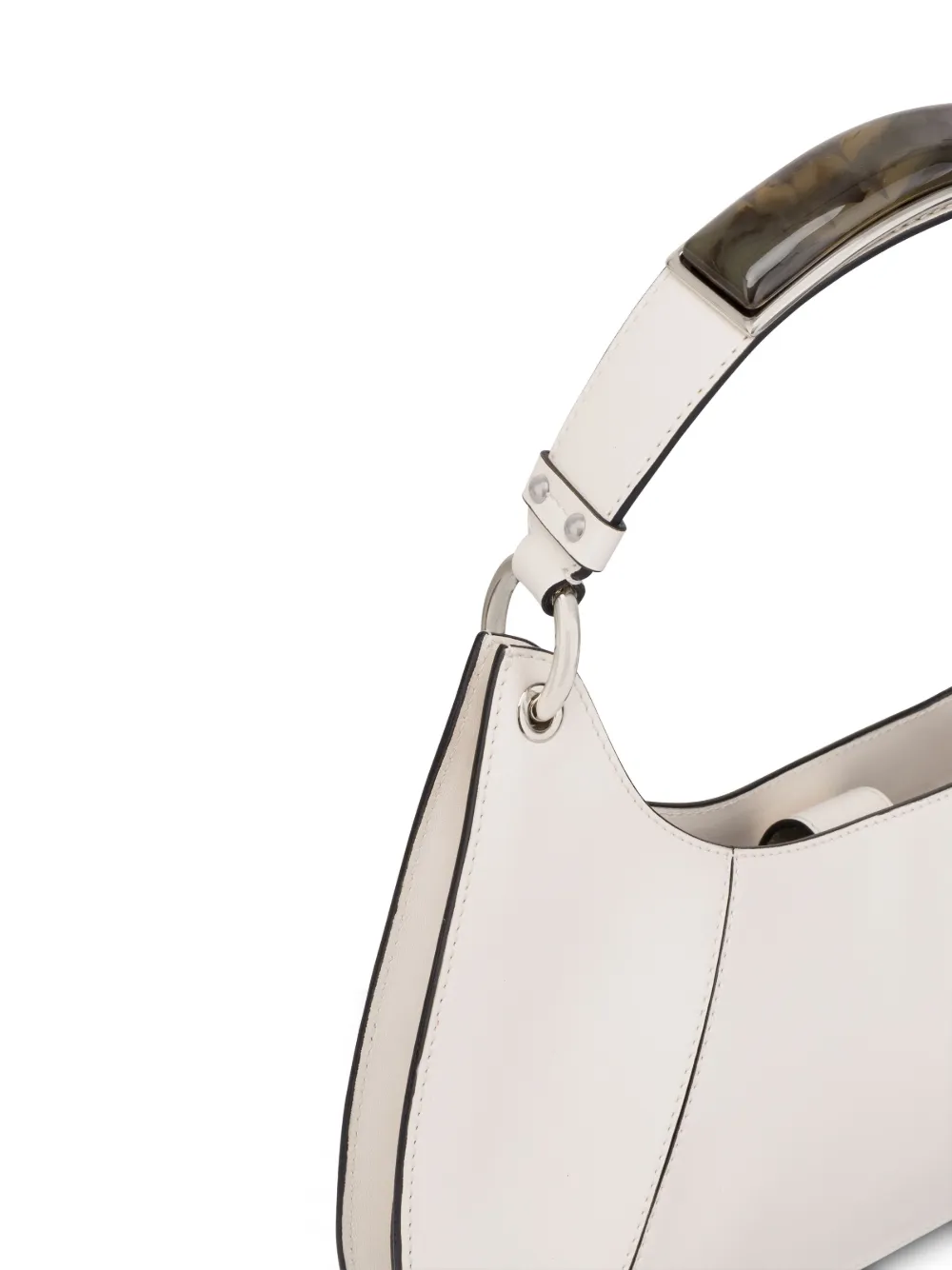 Alberta Ferretti Leren schoudertas met ingezet detail Wit