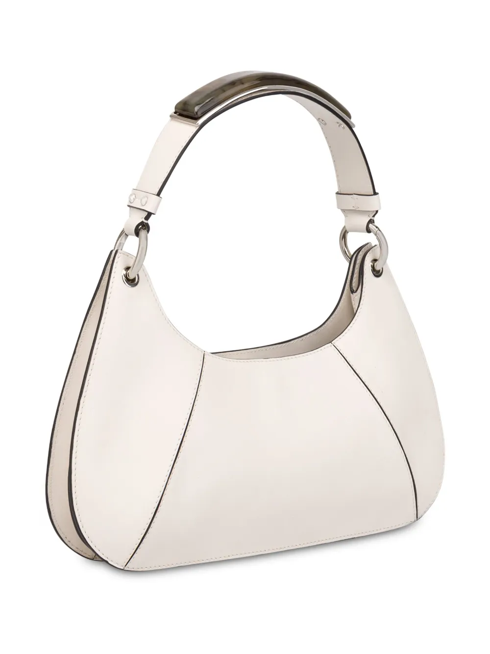 Alberta Ferretti Leren schoudertas met ingezet detail Wit