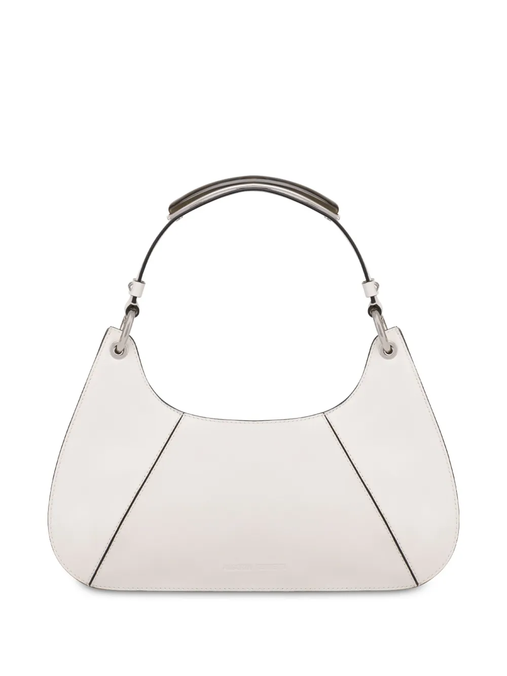 Alberta Ferretti Leren schoudertas met ingezet detail Wit