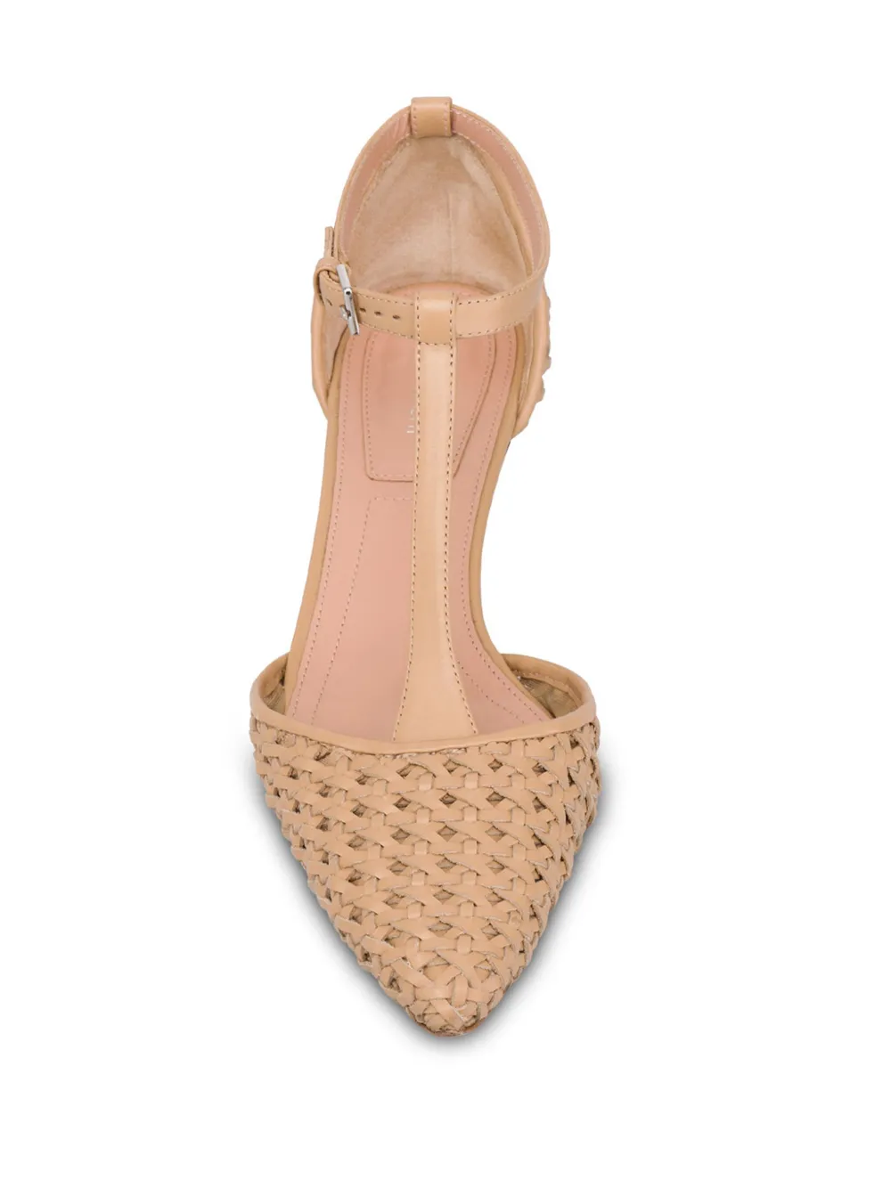 Alberta Ferretti Geweven pumps met T-bar Beige