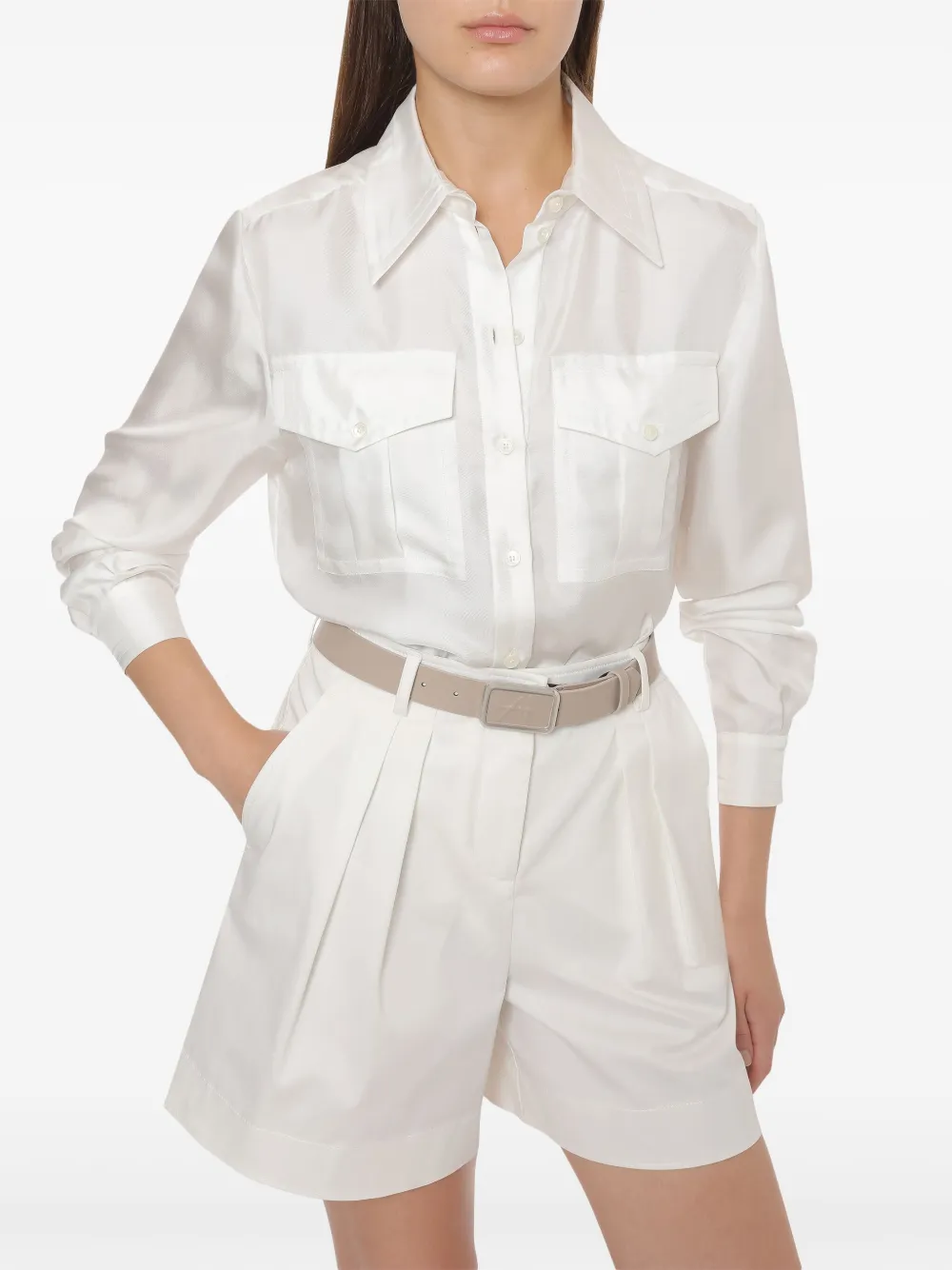 Alberta Ferretti Leren gespriem Beige
