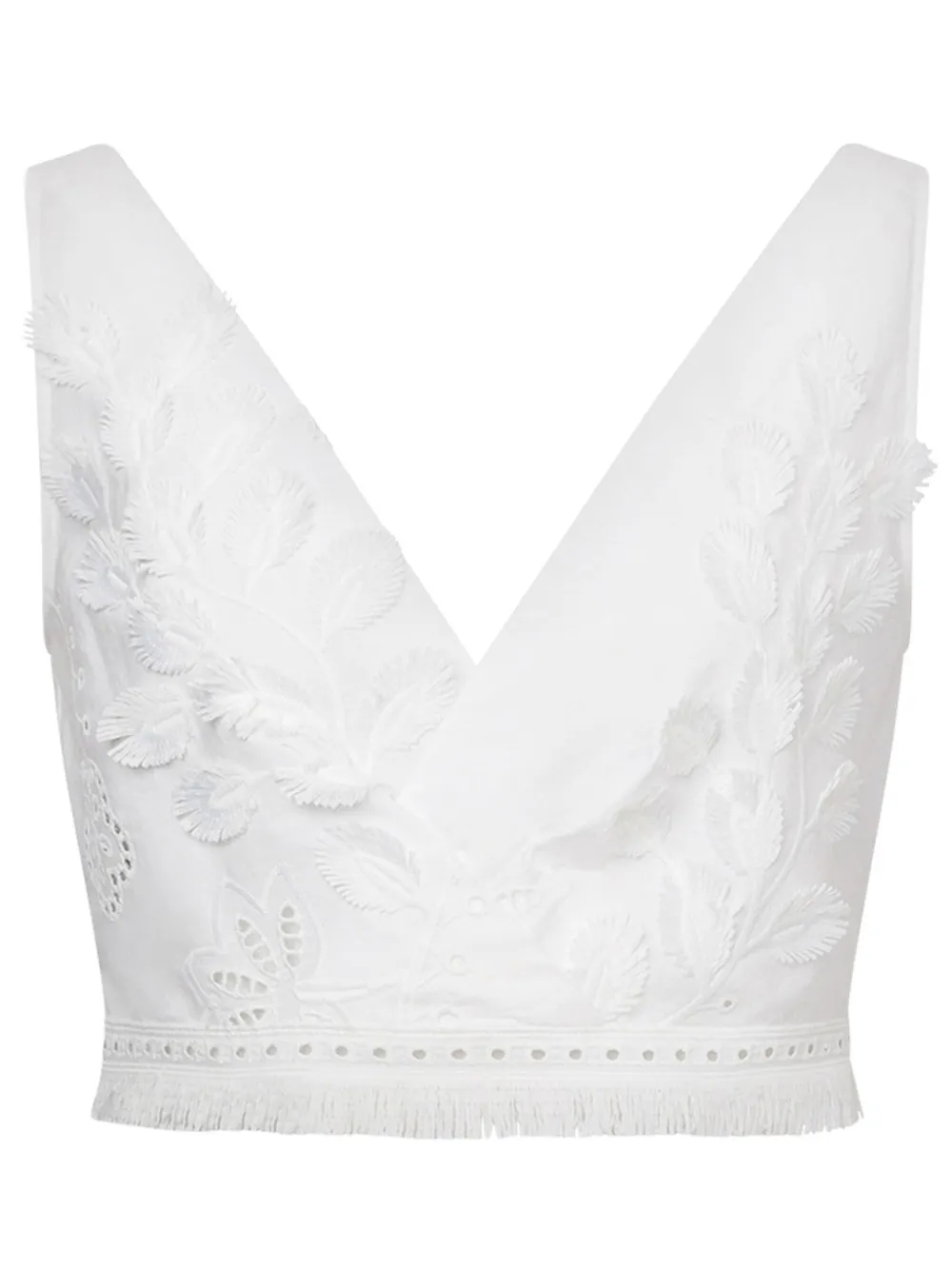 Alberta Ferretti floral-embroidered tank top | White | Image 1