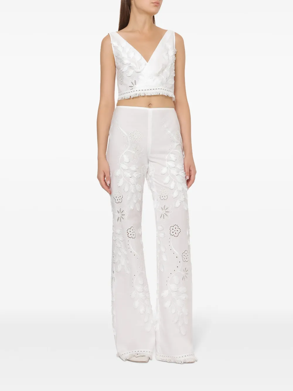 Alberta Ferretti floral-embroidered tank top | Vests & Tank Tops | Image 2