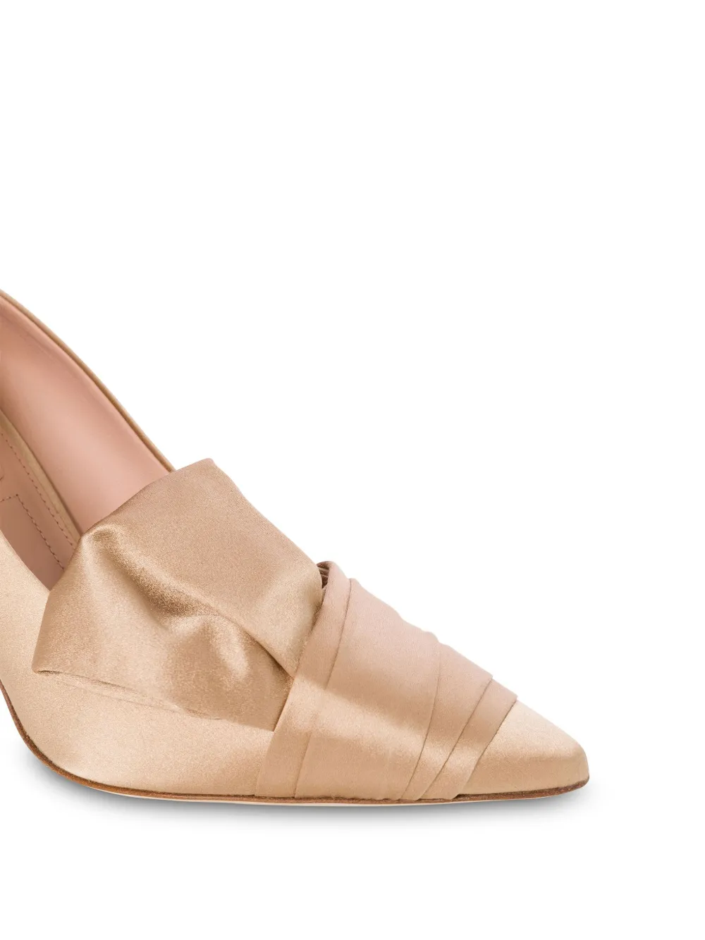 Alberta Ferretti Geplooide satijnen pumps Beige