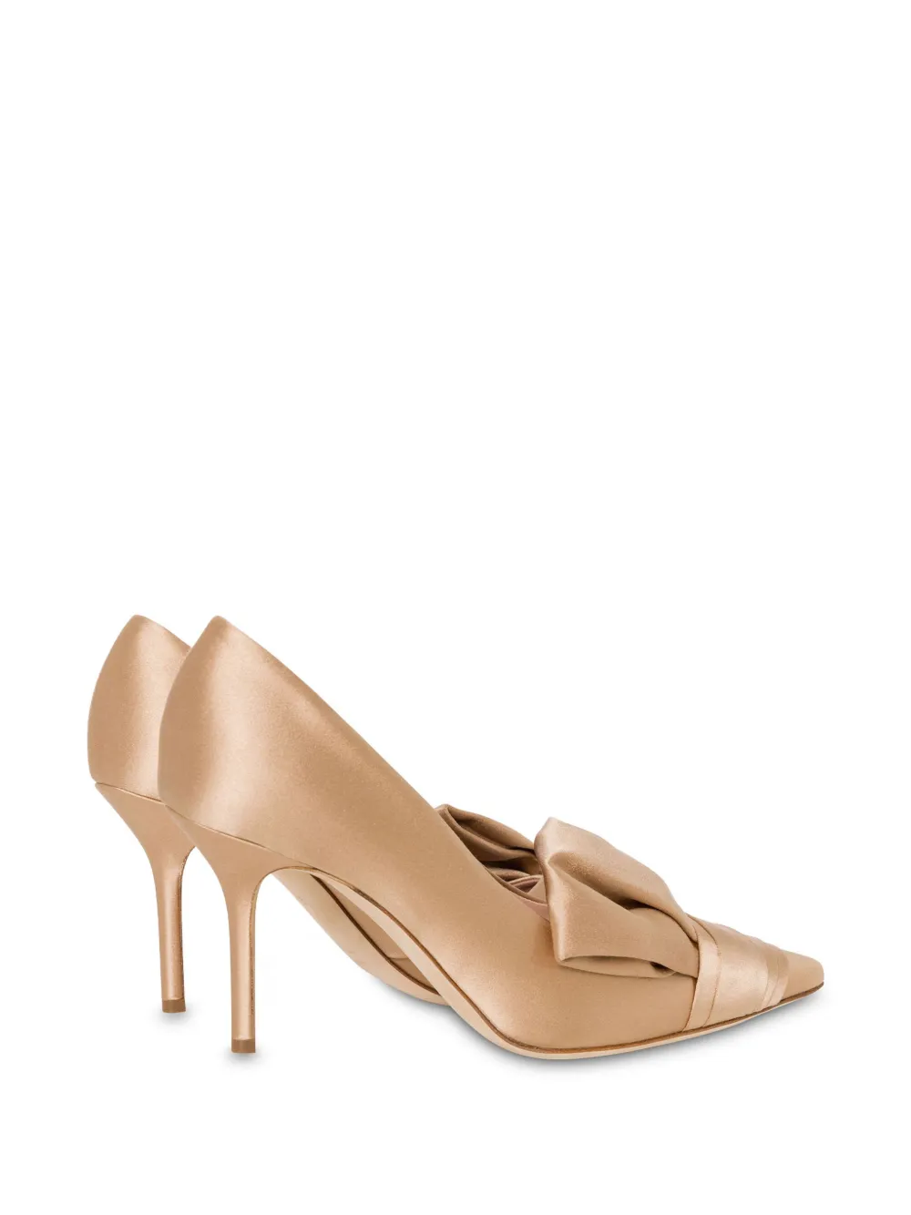 Alberta Ferretti Geplooide satijnen pumps Beige