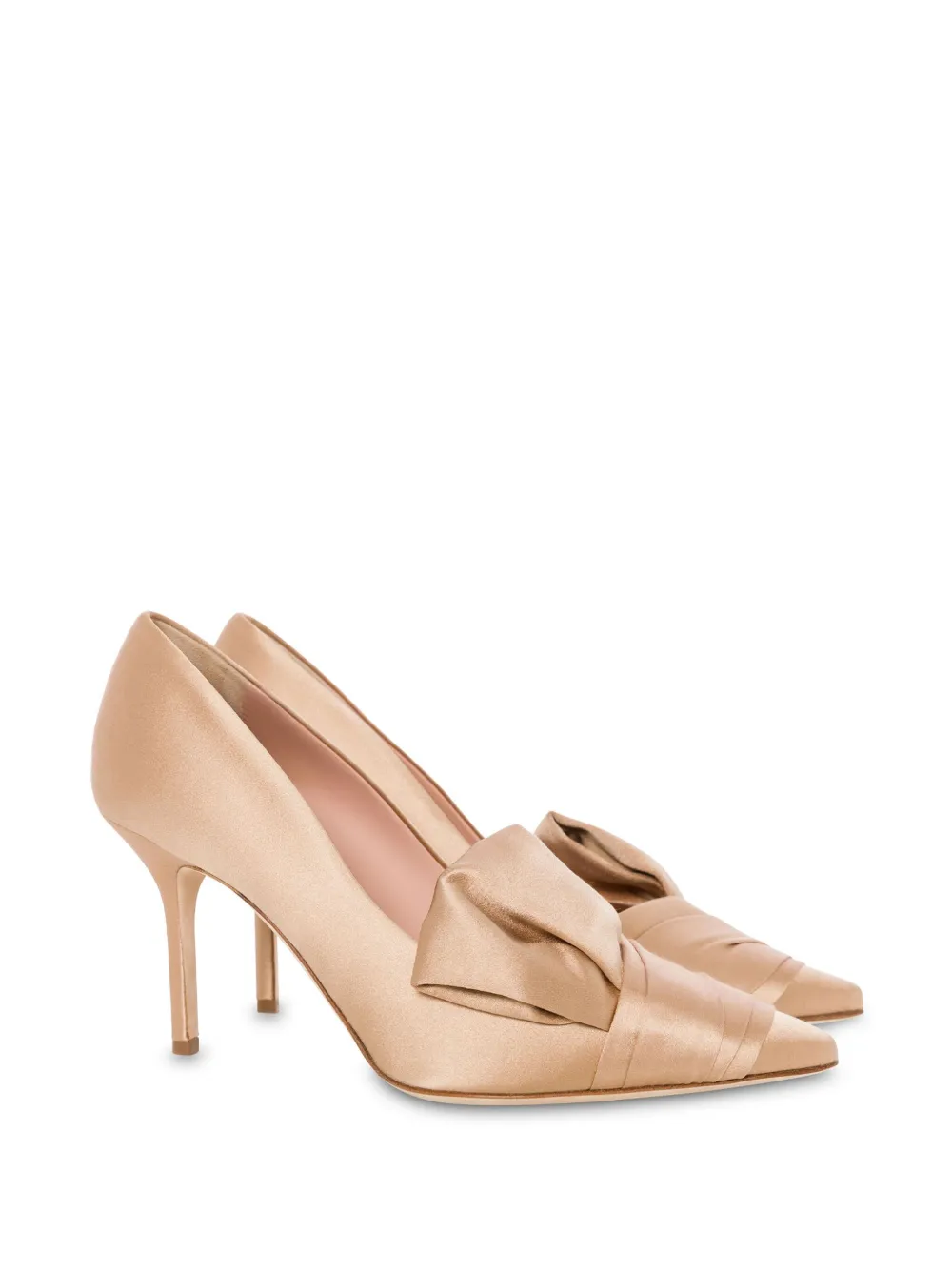 Alberta Ferretti Geplooide satijnen pumps - Beige