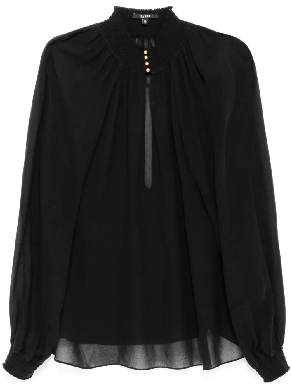 Gucci cutout georgette blouse – Black