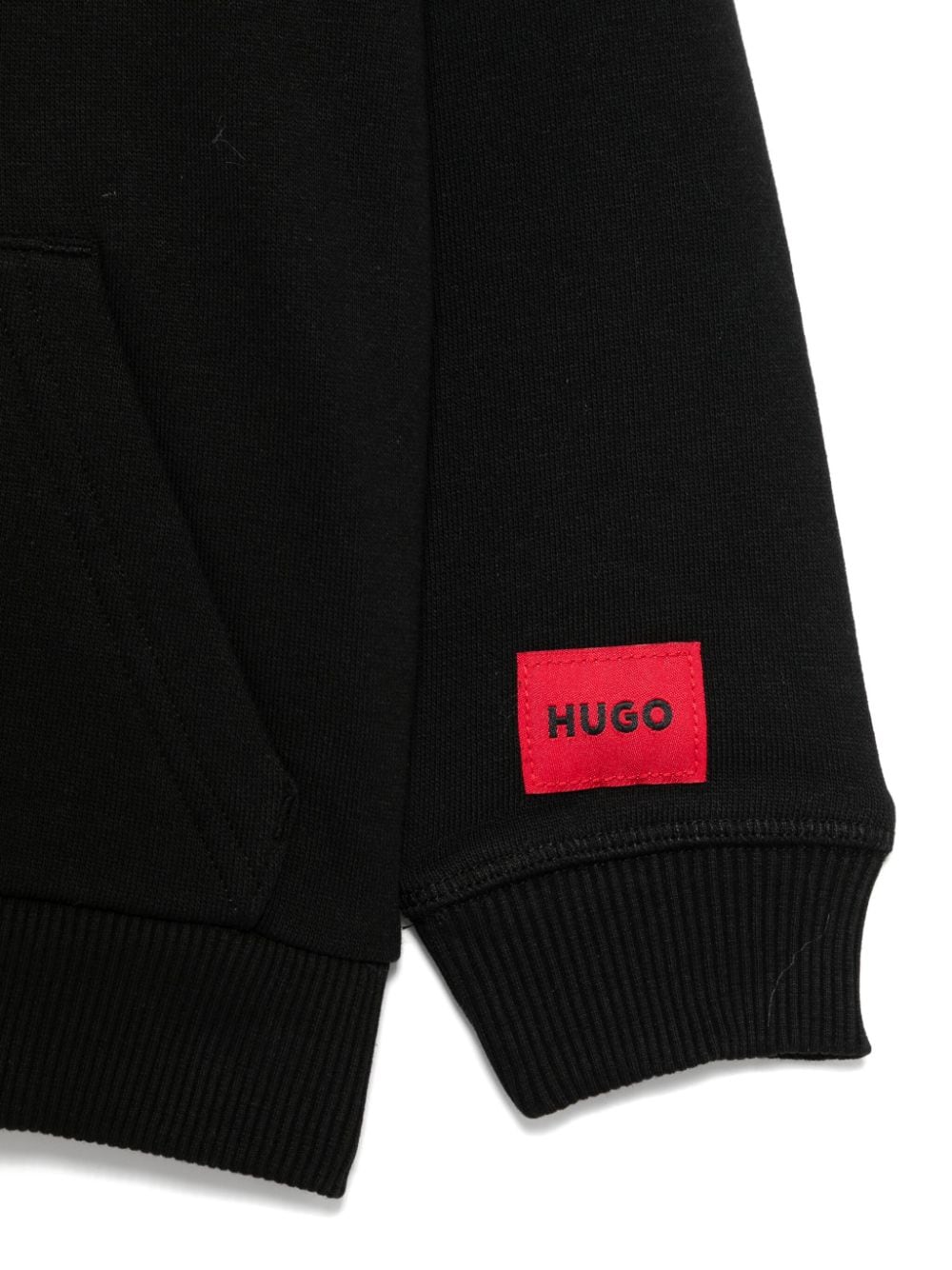 Shop Hugo Logo-print Hoodie In Black