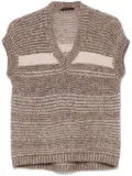 Transit ribbed-knit vest - Brown