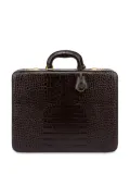 Moschino crocodile-effect briefcase - Brown