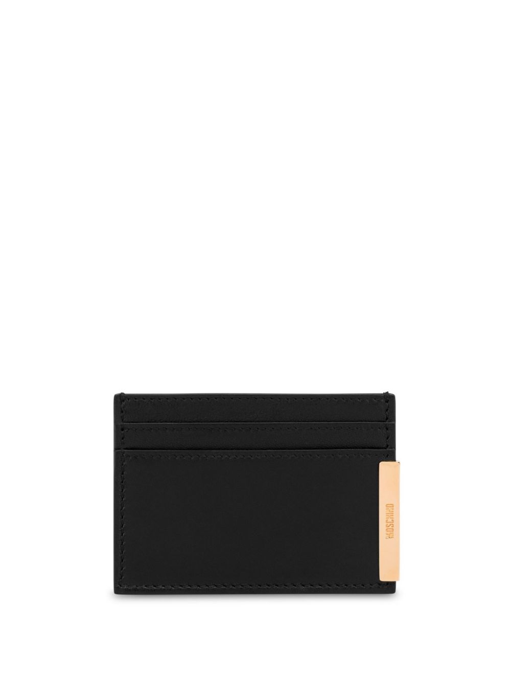 Moschino gold-tone plaque detailing wallet – Black