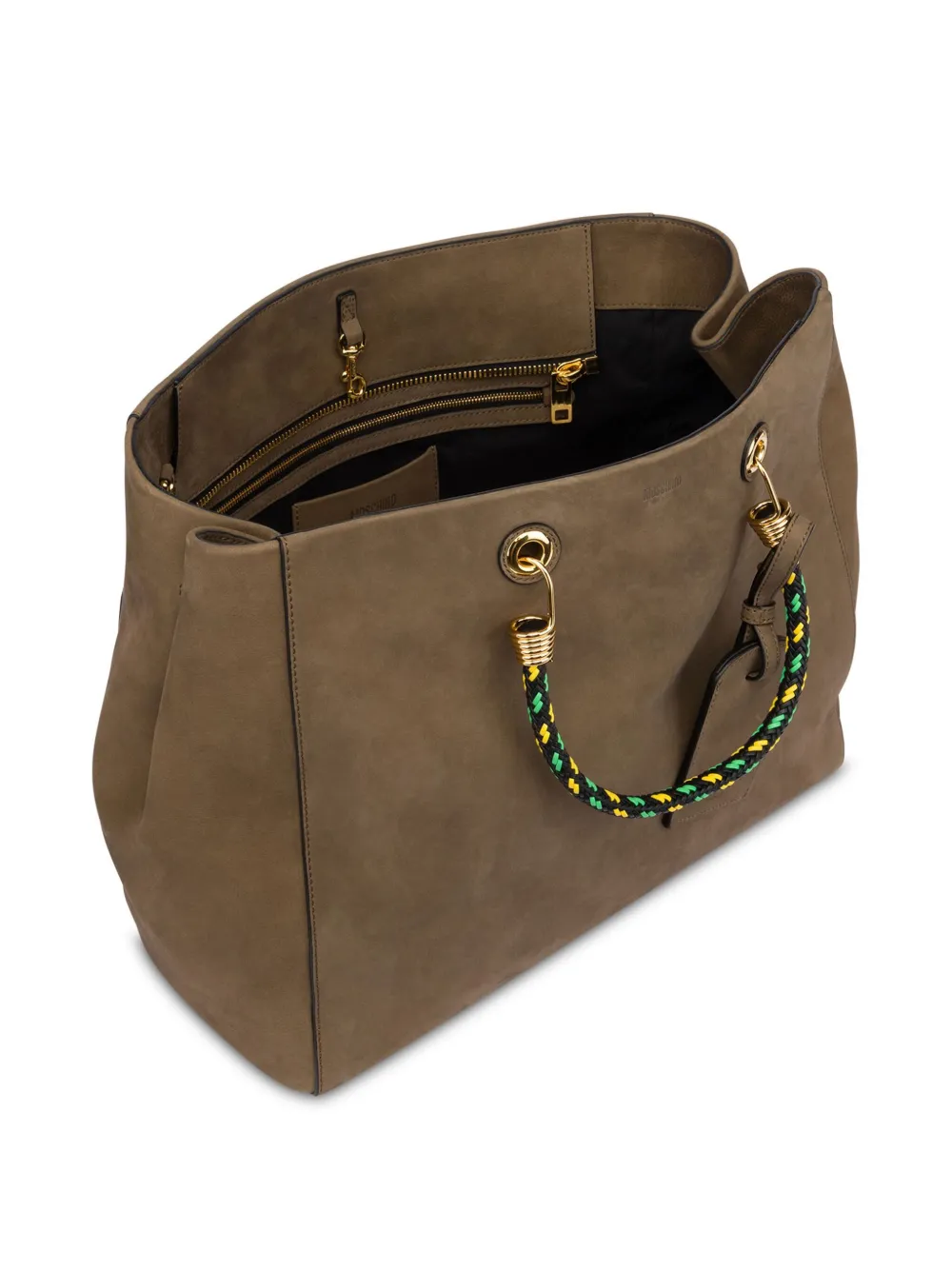 Moschino Shopper met logo-reliëf Groen