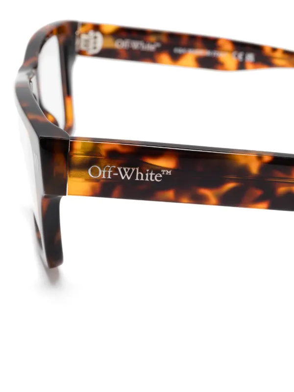 Off-White Eyewear スクエアメガネフレーム | ブラウン | FARFETCH JP