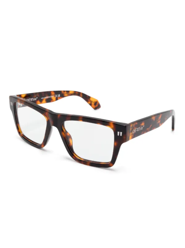 Off-White Eyewear スクエアメガネフレーム | ブラウン | FARFETCH JP